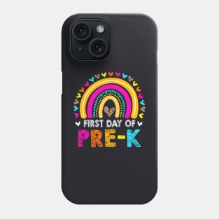 First Day Of Pre K Back To School Leopard Rainbow Girl Phone Case