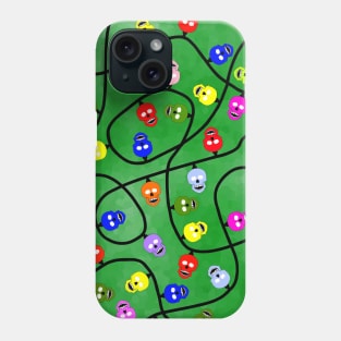 Christmas Skull Lights Green Phone Case