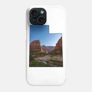 Utah State Outline (Zion National Park Angel's Landing) Phone Case