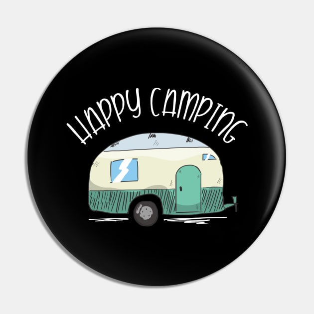 Happy Camping Gift For Young Nature Lover Pin by Shirtglueck