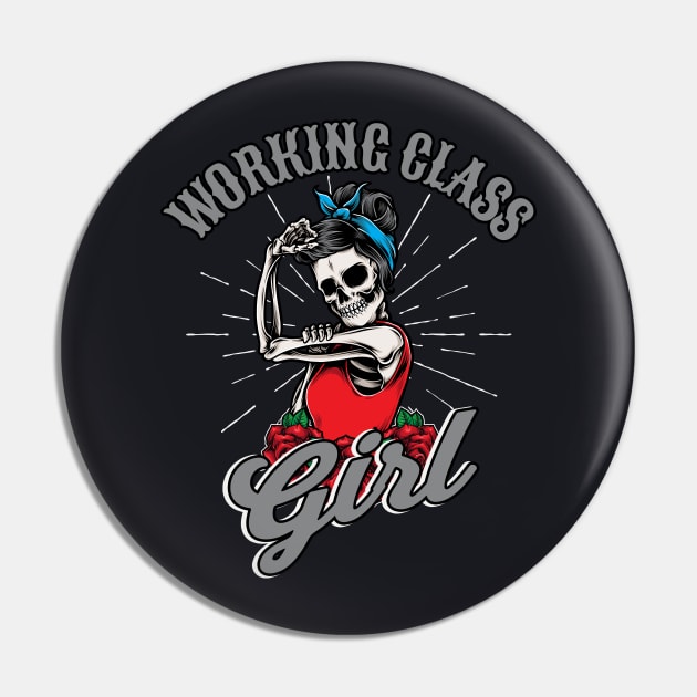 Working Class Girl Rockabilly Woman Pin by Foxxy Merch