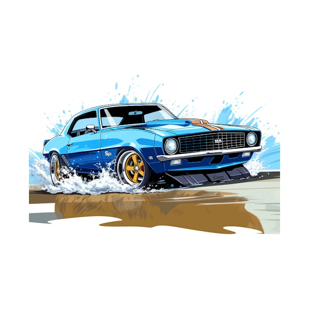 Camaro Blue Cartoon by SynchroDesign