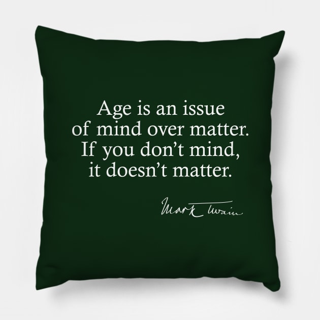 Mark Twain on Age Pillow by numpdog