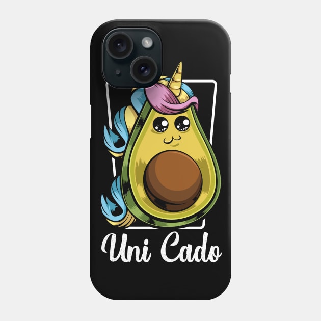 Avocado - Uni Cado - Cute Kawaii Unicorn Magical Vegan Phone Case by Lumio Gifts