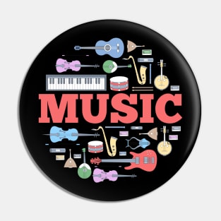 Music instruments  concept Pin