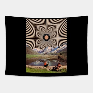 trippy mountain art Tapestry