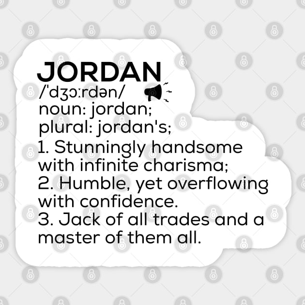 Name Definition Jordan Meaning Jordan Name Meaning - Jordan Name - Sticker | TeePublic