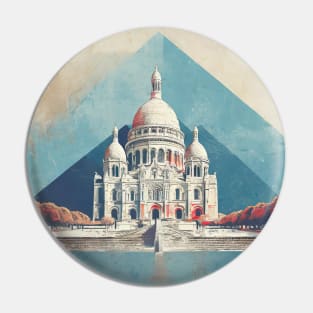 Vintage Paris - Sacré-Cœur de Montmartre in France Pin