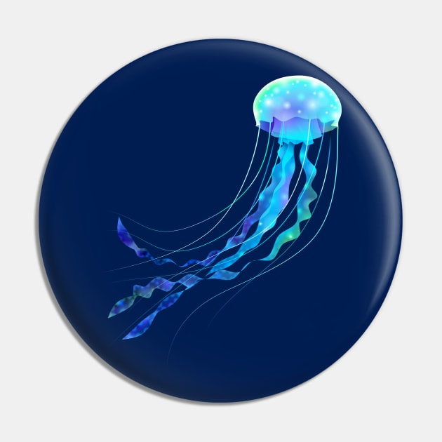 Glowing jellyfish Pin by goldengallery