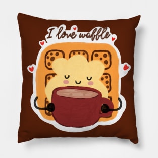 I Love Waffle for Breakfast  - Cute Waffle Pillow