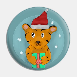 Christmas tiger Pin