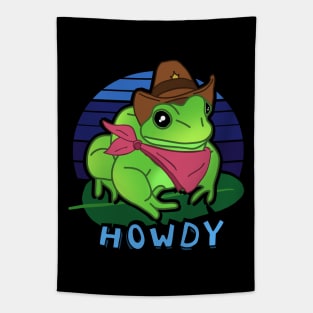 Aesthetic Howdy Frog Tapestry