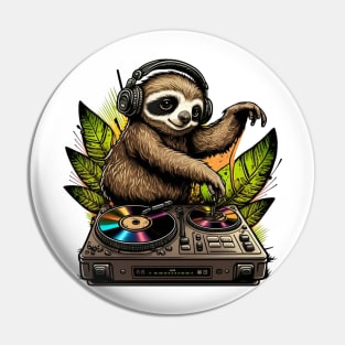 Cute Sloth DJ Pin