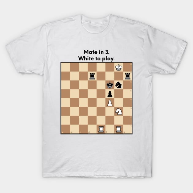 Chess puzzle sticker and magnet. Mate in 3. White to play. | Essential  T-Shirt