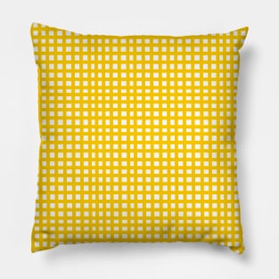 yellow mesh grid square lines pattern Pillow