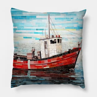 Shipping Boat Marine Art Decor Paint Pillow