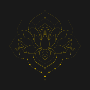 Blooming Lotus Flower / Mandala Version / Gold-ish T-Shirt