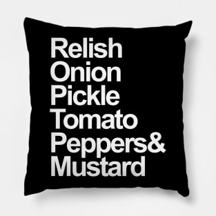 Chicago Meat Lovers Hotdog ingredients Pillow