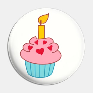 Pink cupcake - Birthday Bear symbol Pin