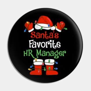 Santa's Favorite HR Manager Funny Christmas Pajamas Pin