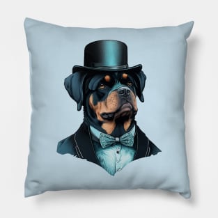 Rottweiler Funny Top Hat Pillow