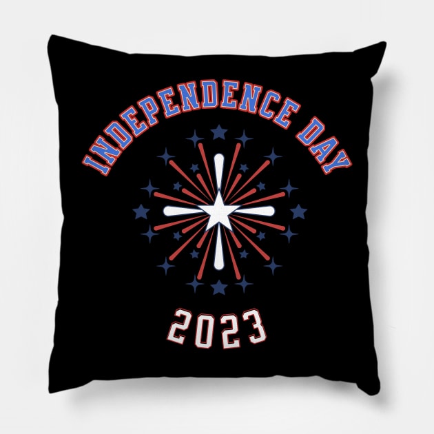 Explosive Celebration: Independence Day 2023 Pillow by The Wolf and the Butterfly