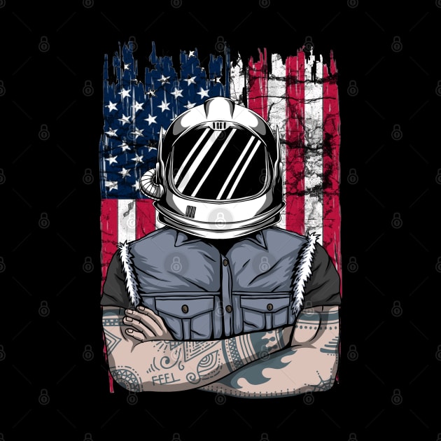 4th of July Astronaut patriotic astronaut American Astronaut moon landing by JayD World