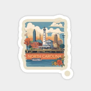 North Carolina Vintage Design Magnet