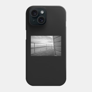 View from a wooden beach hut in the seaside town of Cromer, Norfolk Phone Case