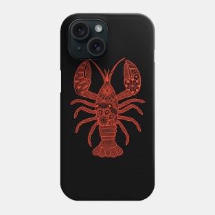 Lobster (black and red vertical) Phone Case