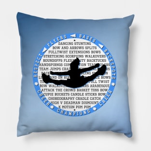 Cheer circle symbol on blue Pillow