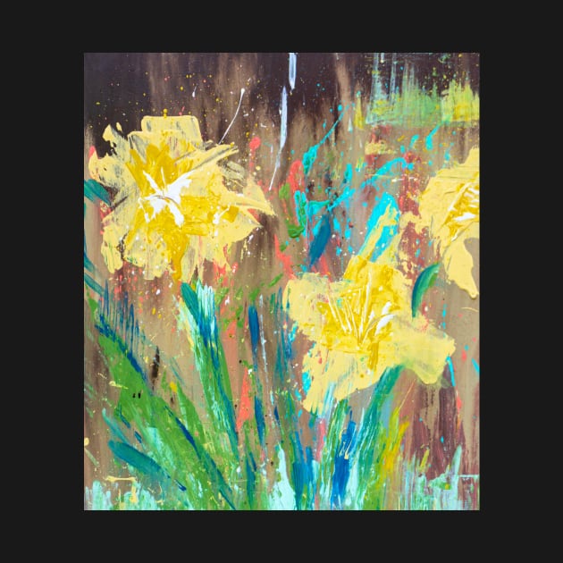 Sping Daffodil Yellow Floral Abstract by joannejgg