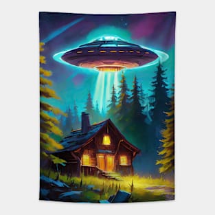 mysterious alien spaceship Tapestry