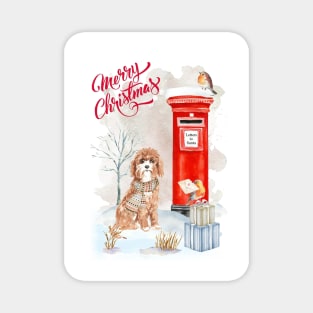 Cavapoo Merry Christmas Santa Dog Magnet