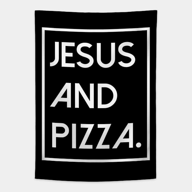 jesus-christ-team jesus- religious - gift - Jesus and pizza Tapestry by shirts.for.passions