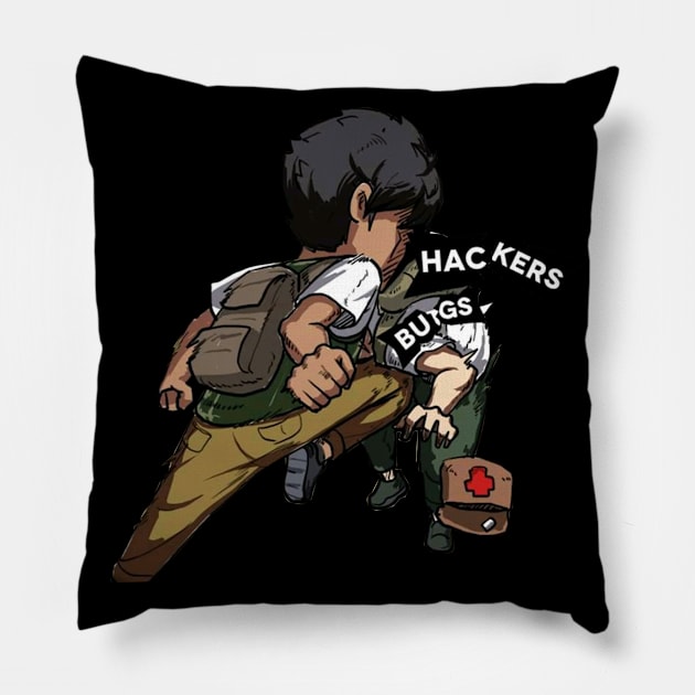 fight hackers and bugs Pillow by marcandsgn