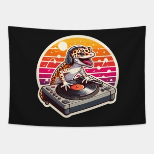 Leopard Gecko DJ Music Tapestry