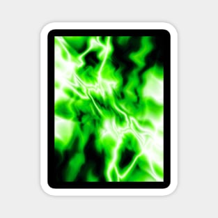 Flourescent Lime Green Black and White Lightning Magnet