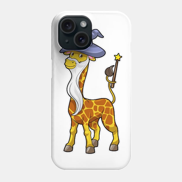 Giraffe as Wizard with Magic wand & Hat Phone Case by Markus Schnabel