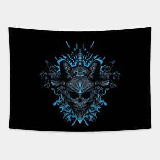 THE BLUE GRIM SKULL Tapestry