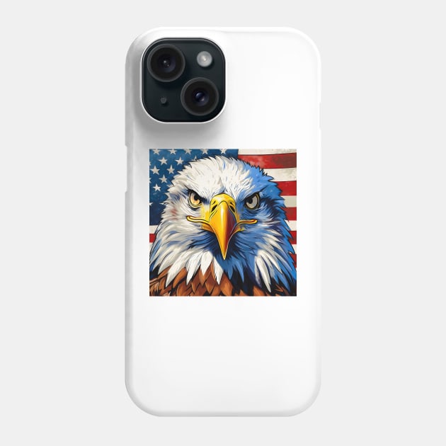 USA Bald Eagle And Flag Design Phone Case by ArtShare