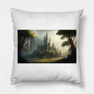 Castle in the forest Pillow