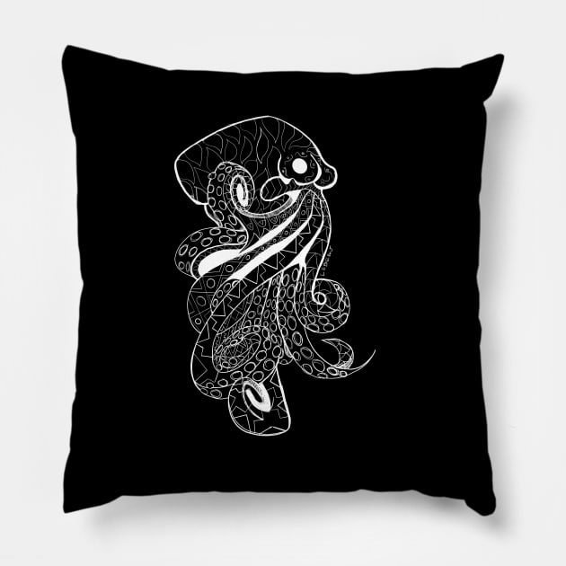 mr octopus ecopop ocean kawaii ink master Pillow by jorge_lebeau