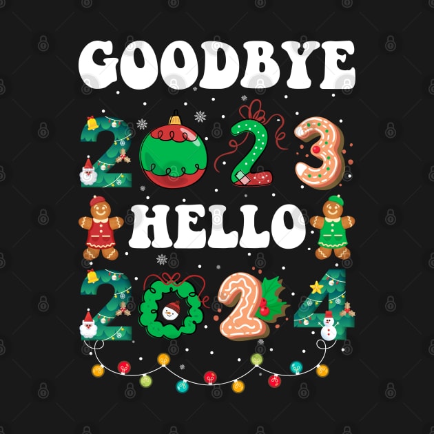 Goodbye 2023 Hello 2024 Happy New Year Funny Christmas Xmas by HBart