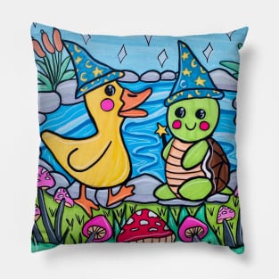 Duck and Turtle Wizard Pillow