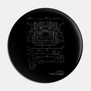 Dampened Lateral Motion Freight Car Truck Bolster Vintage Patent Hand Drawing Pin