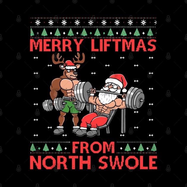 Merry Liftmas From North Swole Muscle Santa Weightlifting by rhazi mode plagget