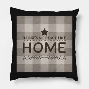 No place like Home Plaid - taupe Pillow