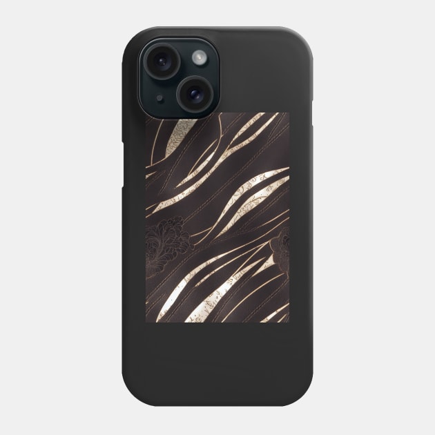 Dark Brown Ornamental Leather Stripes, natural and ecological leather print #58 Phone Case by Endless-Designs