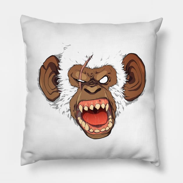 MONKEY KING Pillow by mankeeboi